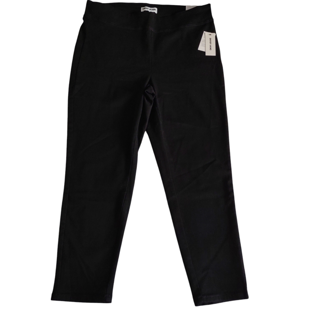 NWT DKNY Size 3X High Rise Pull On Skinny Black Jeans